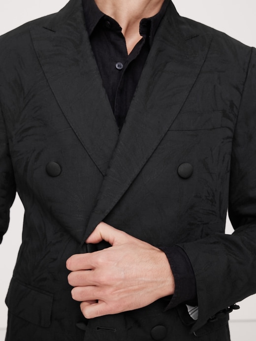 k*o様 Floral Jacquard Double Breasted Shi Floral Jacquard Double-Breasted Suit Jacket | Banana Republic