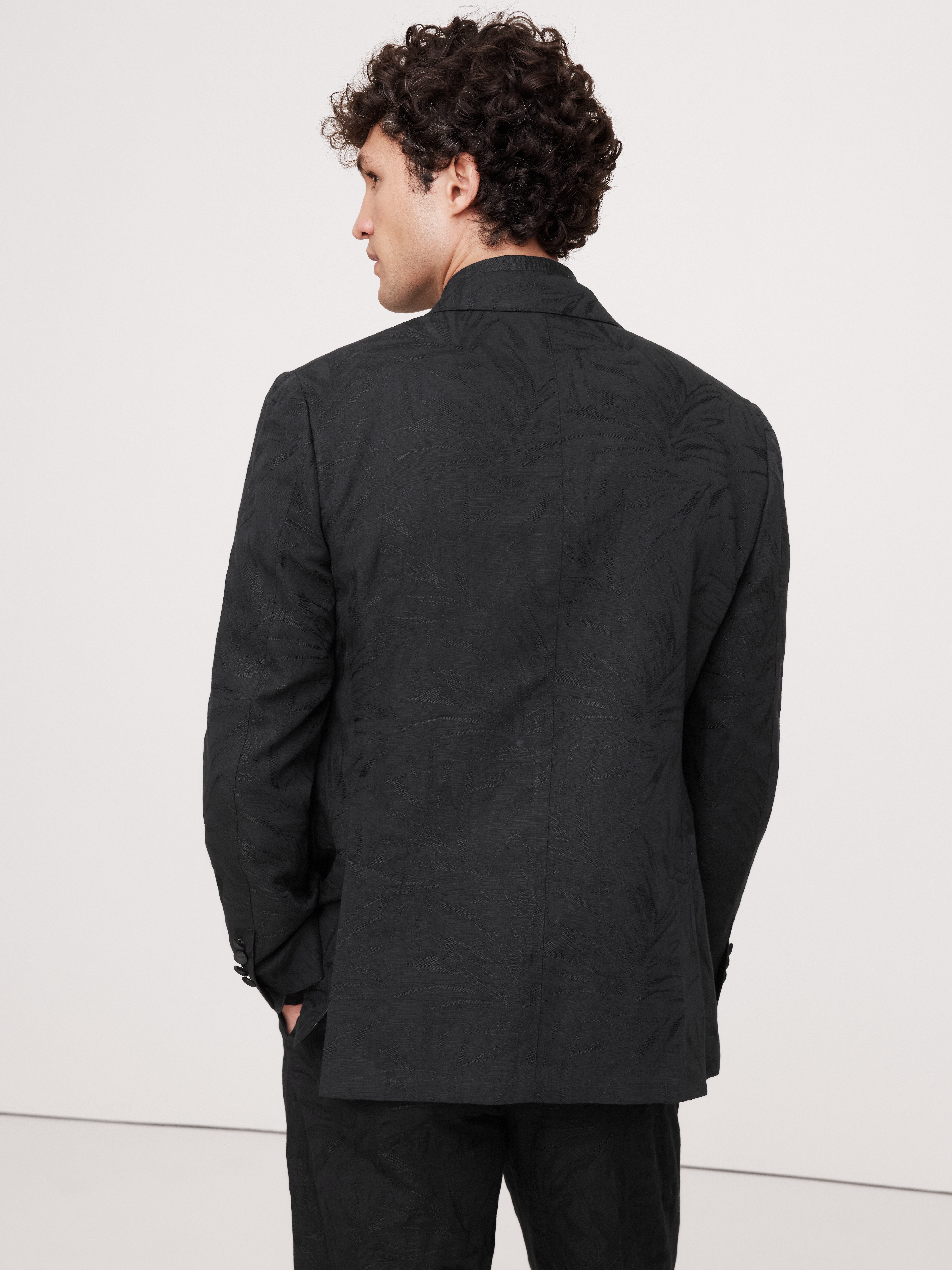 k*o様 Floral Jacquard Double Breasted Shi Floral Jacquard Double-Breasted Suit Jacket | Banana Republic