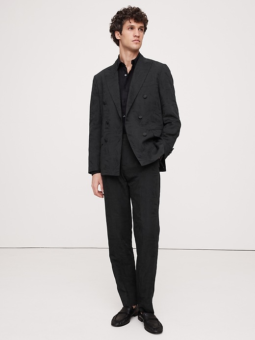 Floral Jacquard Double-Breasted Suit Jacket | Banana Republic