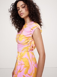 Stretch-Crepe Open-Back Midi Dress