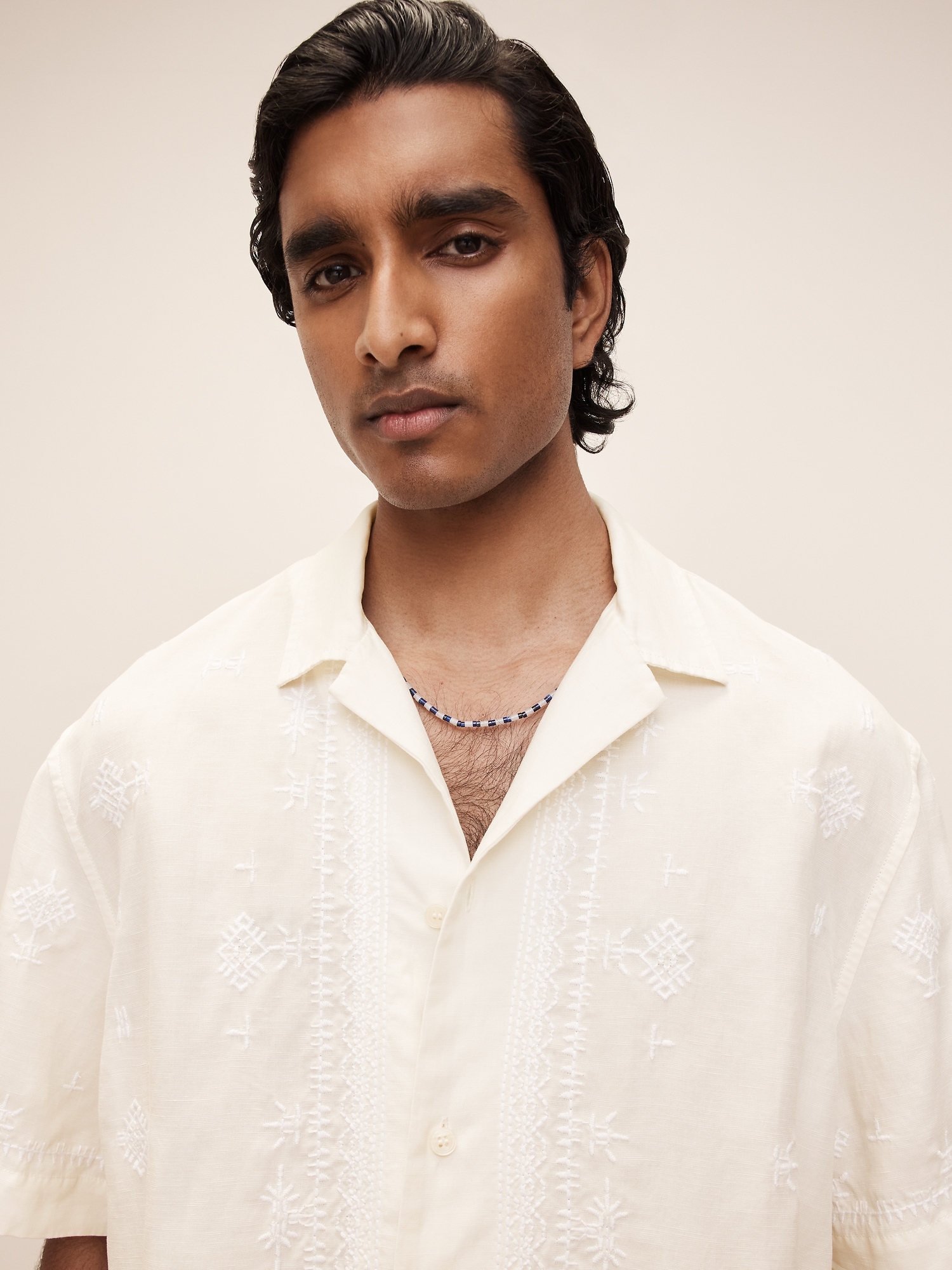 The White Lotus Embroidered TENCEL™-Linen Resort Shirt