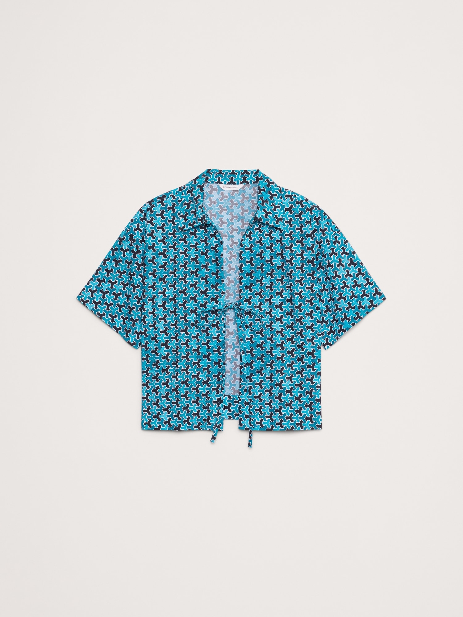 The White Lotus Poplin Tie-Front Shirt