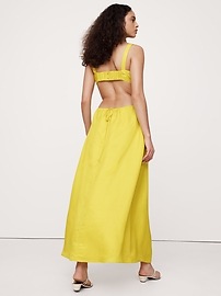 Viscose-Linen Cut-Out Maxi Dress