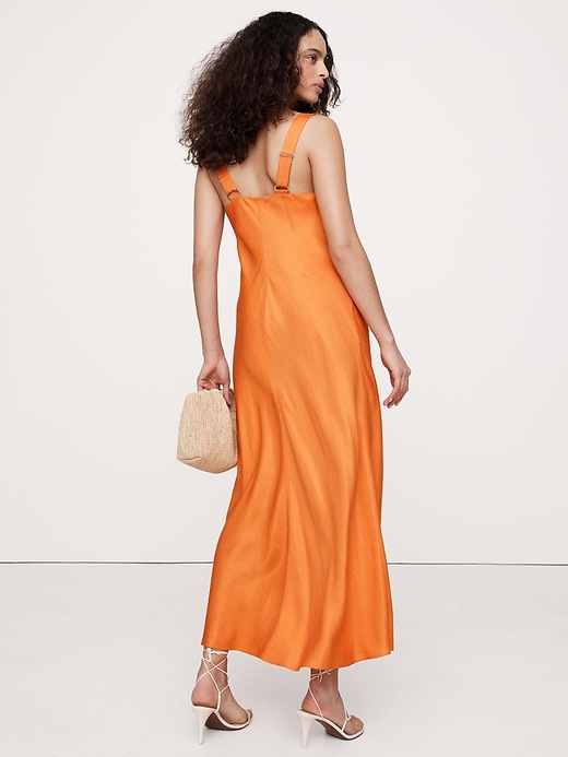 chinese dress ladies Draped Sheer Linen Dress – Subtle Le Nguyen main image 0