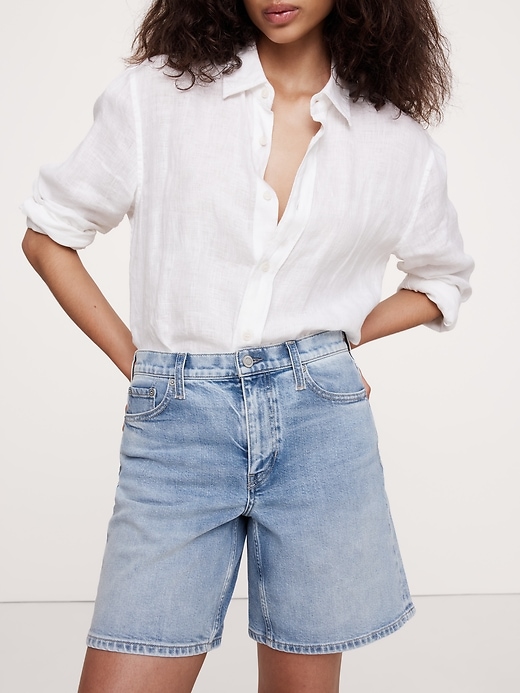 High-Rise Denim 8" Short