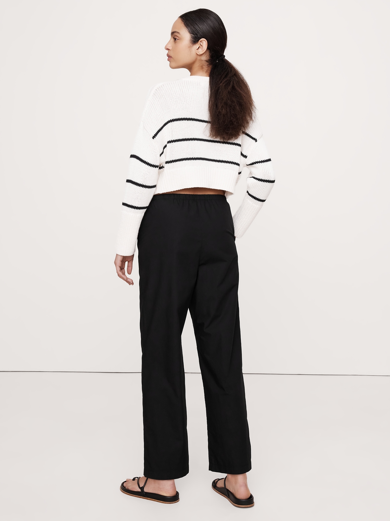 Cotton Poplin Pull-On Pant