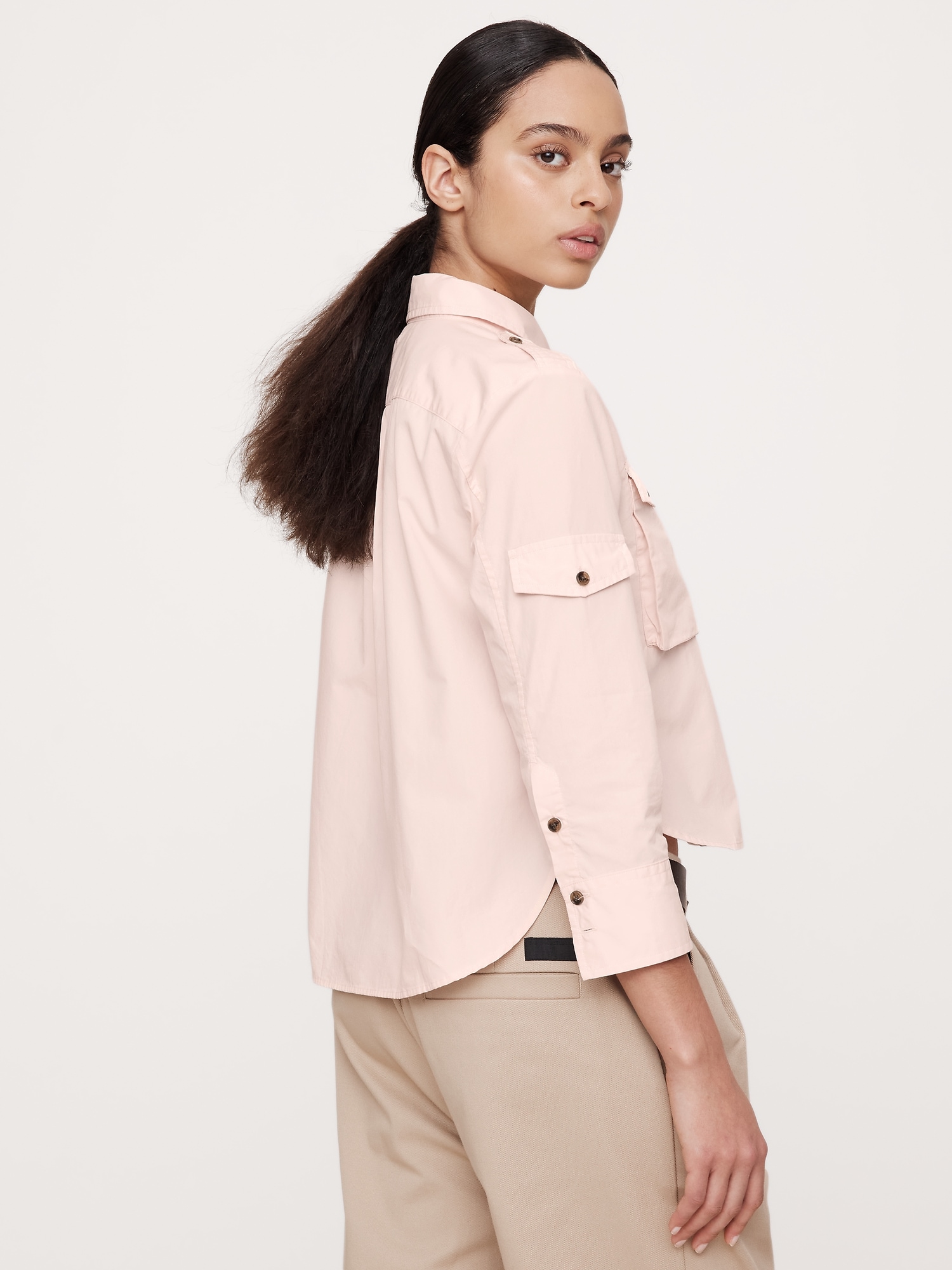 Relaxed Poplin Utility Shirt