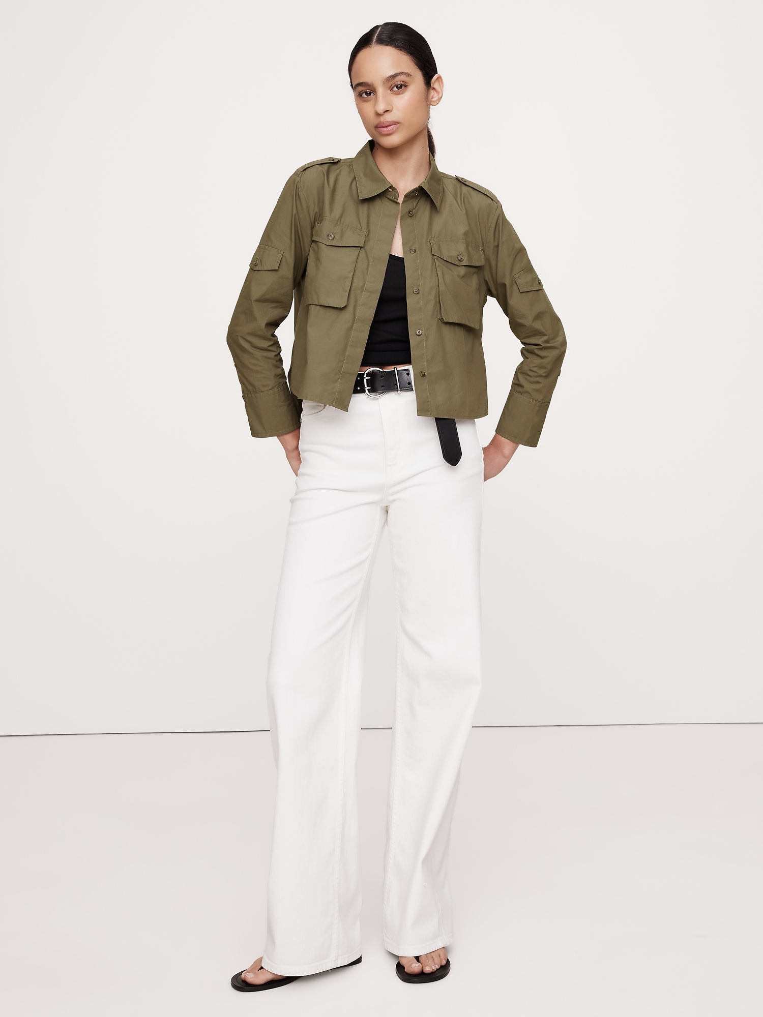 Relaxed Poplin Utility Shirt