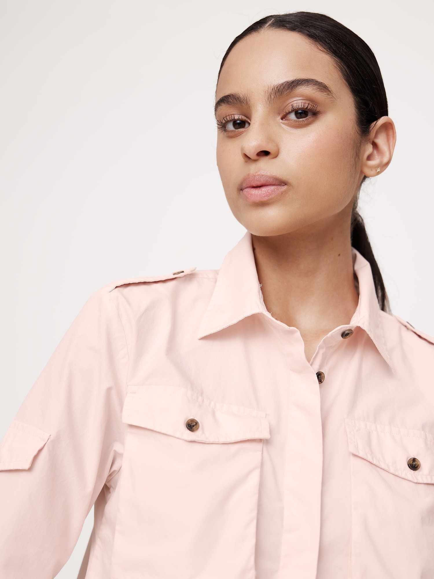 Relaxed Poplin Utility Shirt