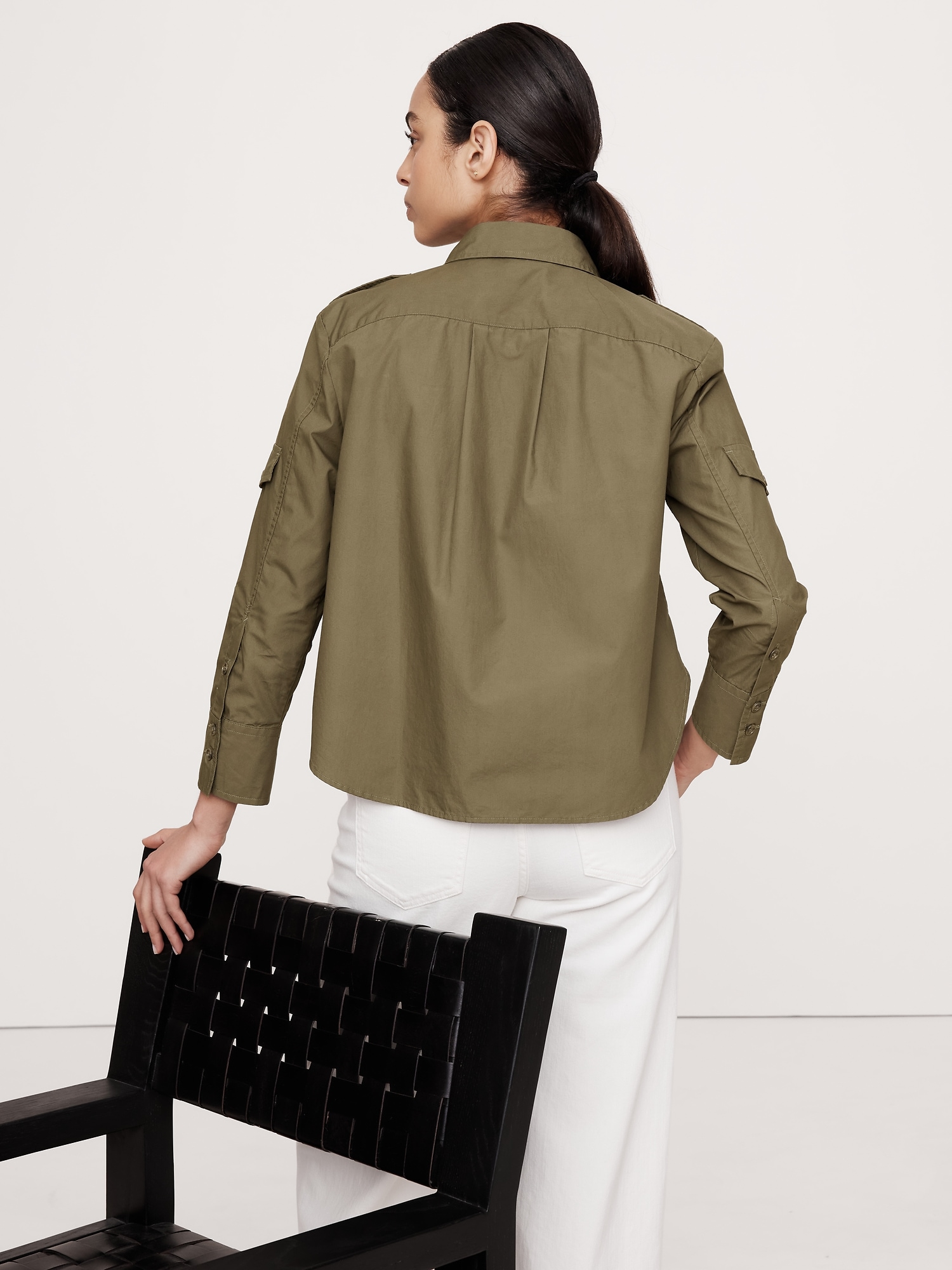 Relaxed Poplin Utility Shirt