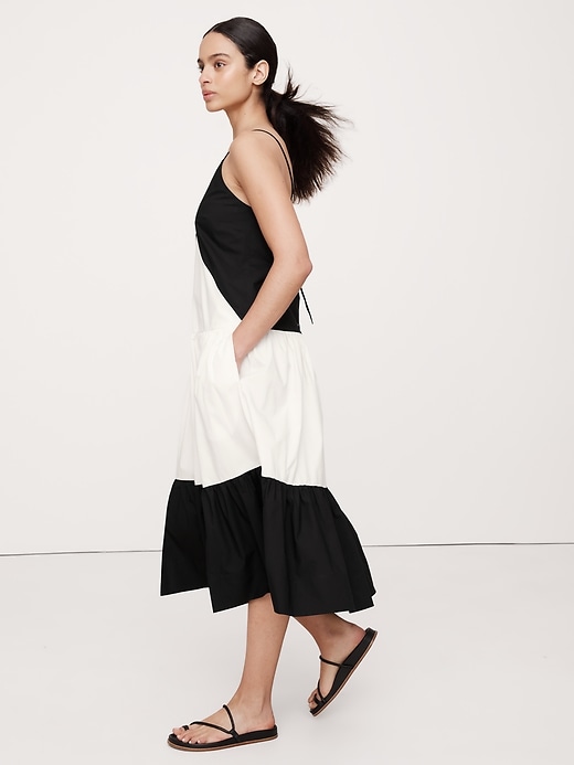 tiered midi dress banana republic Women's Empire-Tiered Midi Dress Sweet Grass Regular Size L