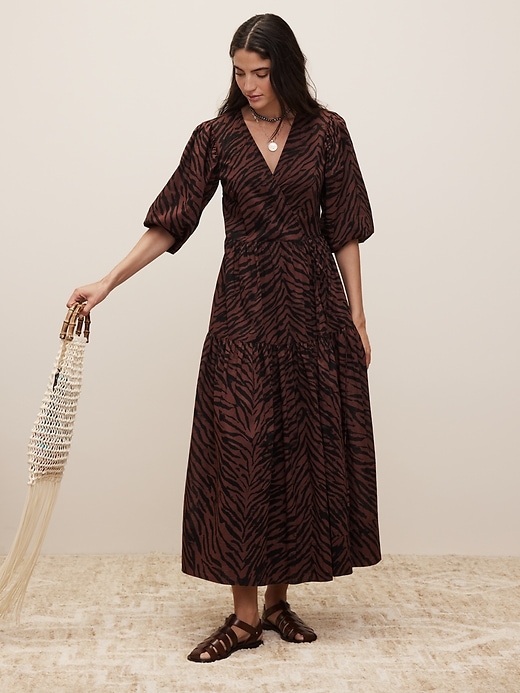 The White Lotus Cotton Wrap Dress Banana Republic