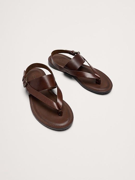 Leather Criss-Cross Sandal by Crosby Square | Banana Republic