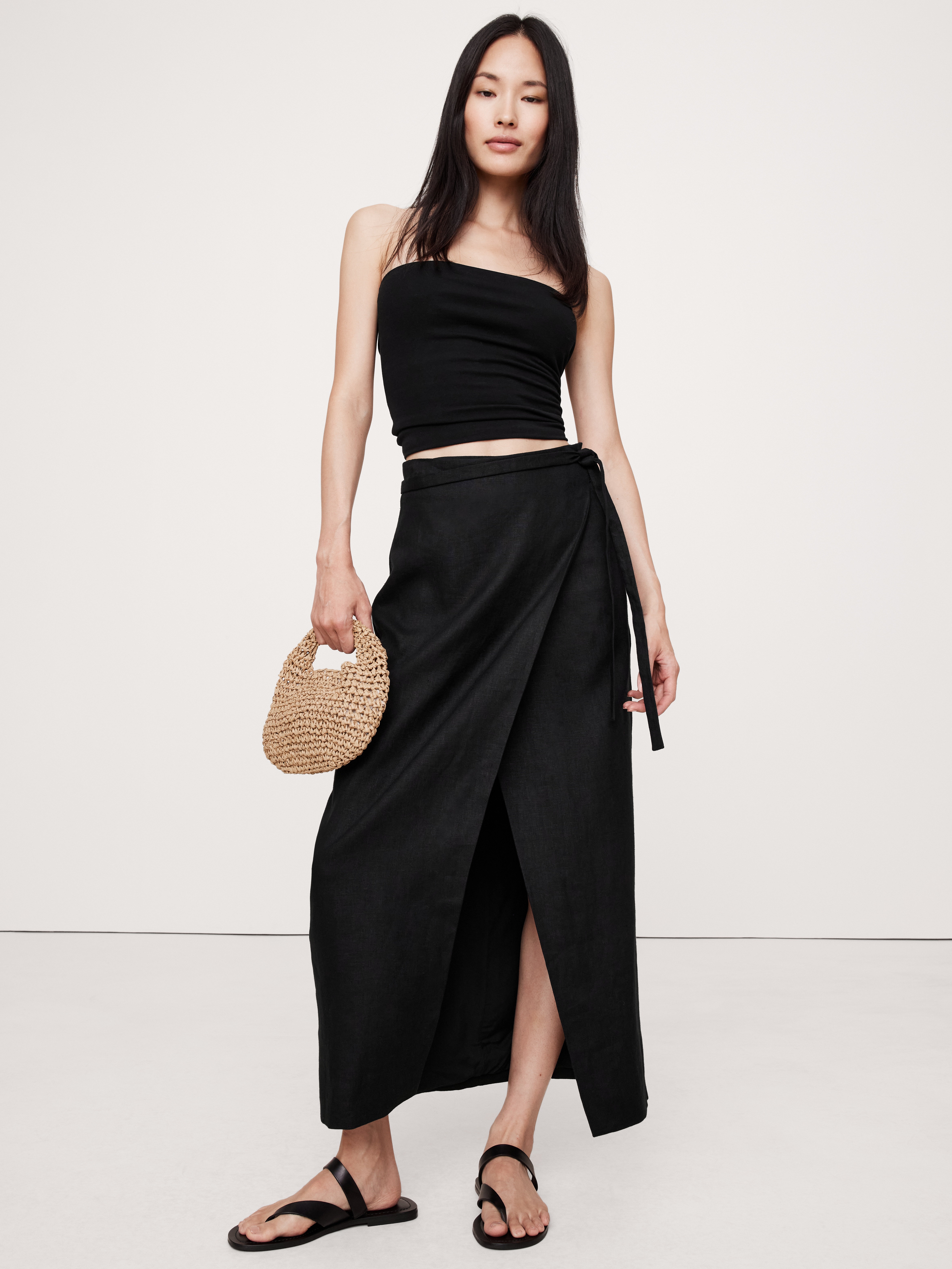 POSTELEGANT/ポステレガント　LINEN WRAP SKIRT POSTELEGANT/ポステレガント LINEN WRAP SKIRT