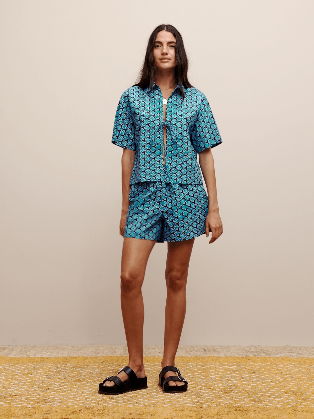 Image number 2 showing, The White Lotus Poplin Tie-Front Shirt
