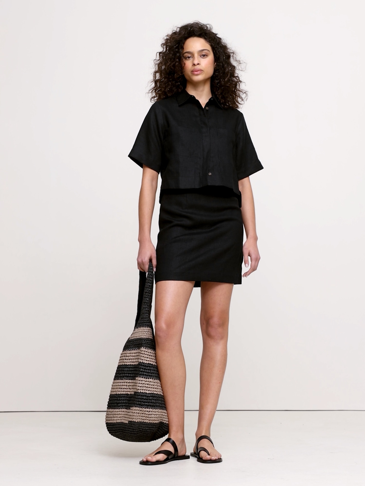 Image number 2 showing, Linen Mini Skirt