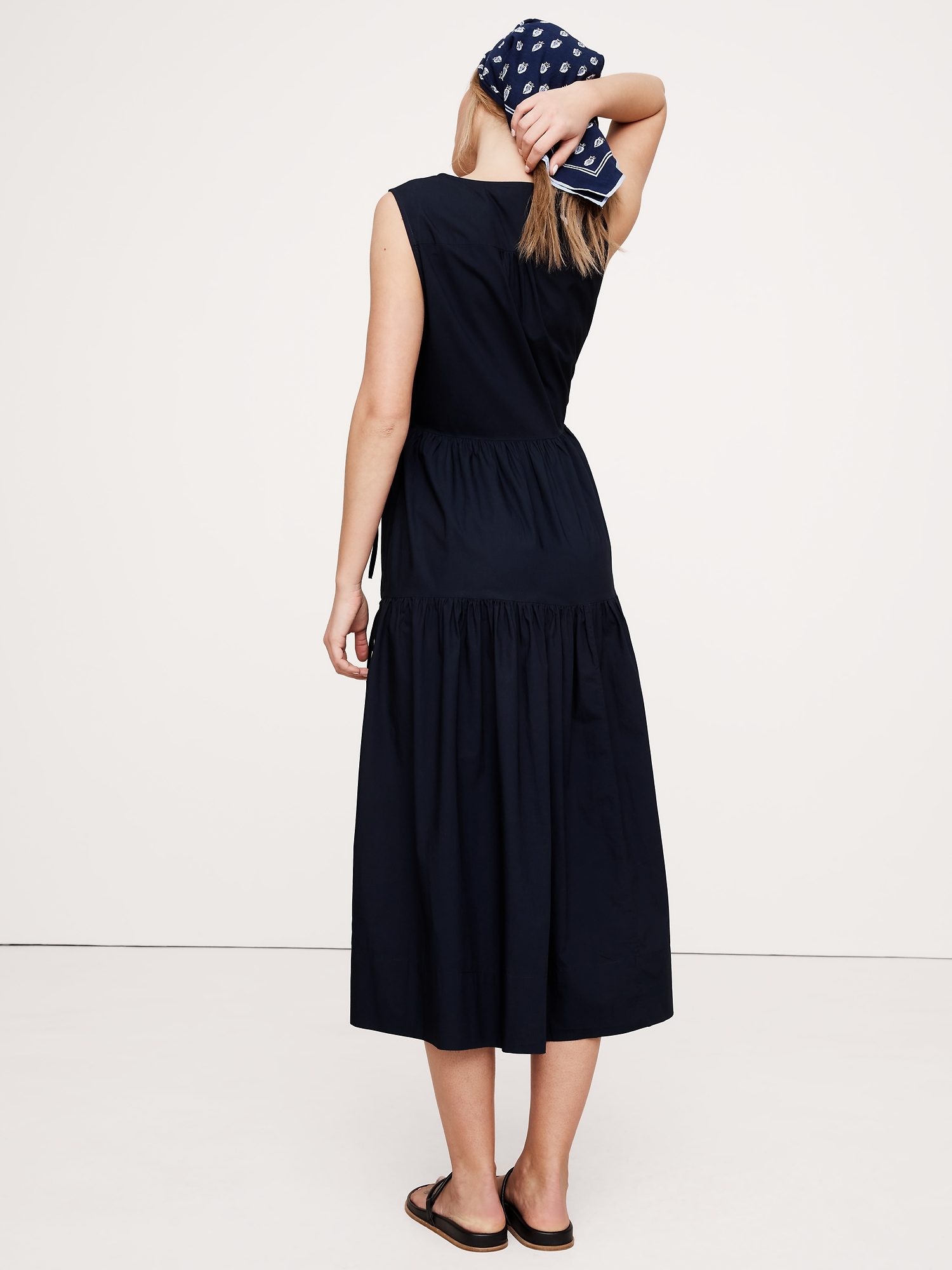 Cotton Poplin Wrap Maxi Dress