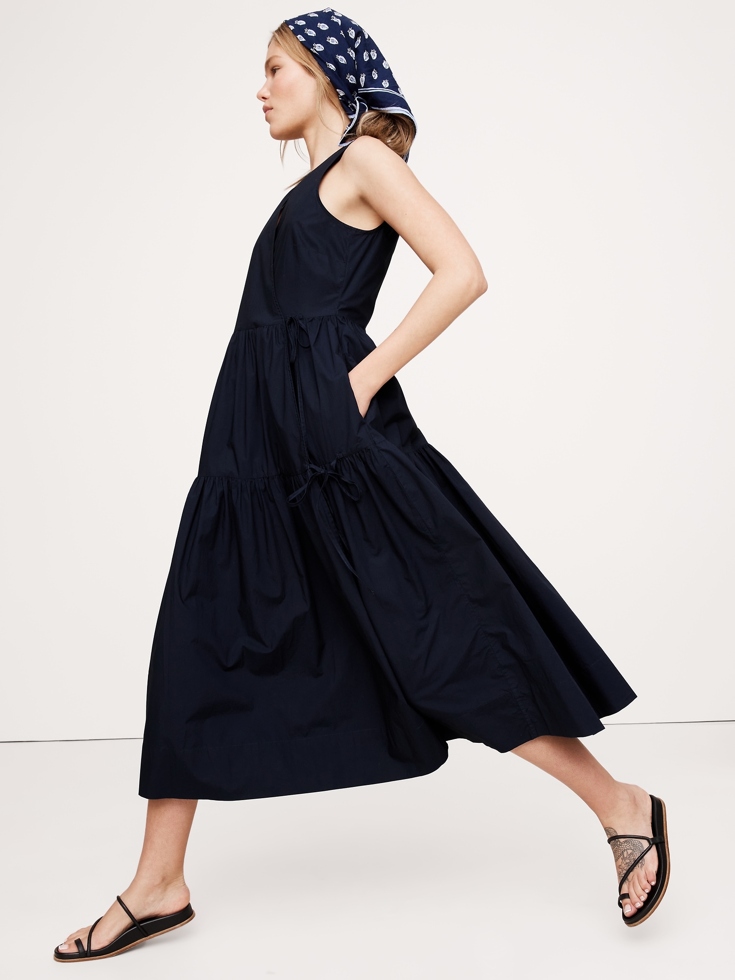 Cotton Poplin Wrap Maxi Dress