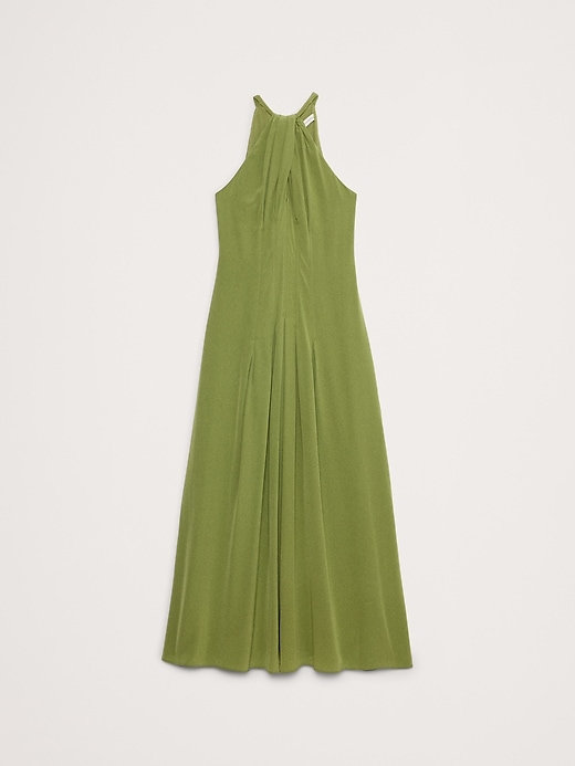 banana republic olive green dress Aurelia Italian Satin Trapeze Dress – Banana Republic main image 0