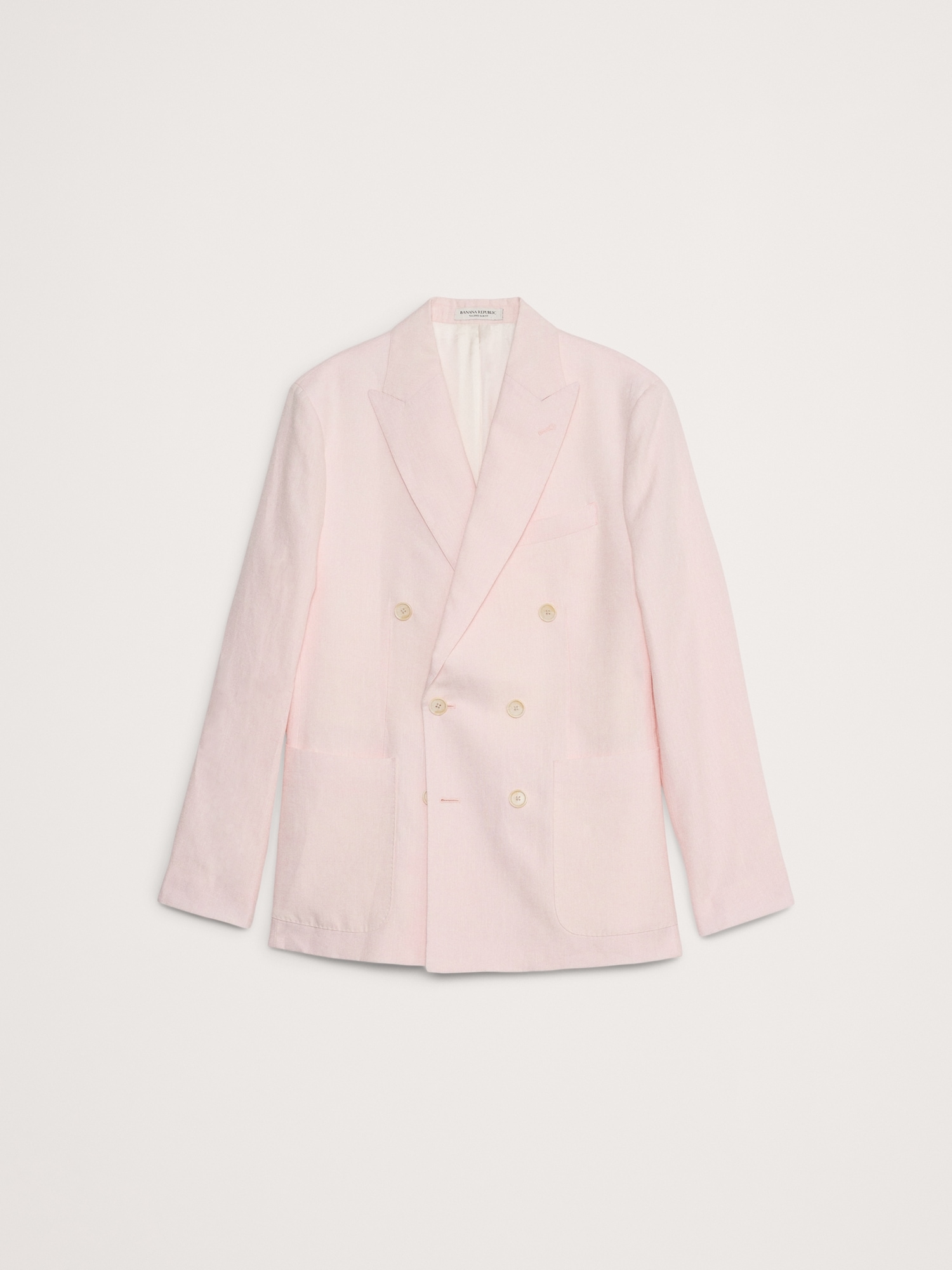 Double-Breasted Linen Suit Jacket