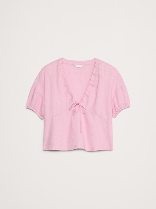 V-Neck Top With Tie Front main image 1
