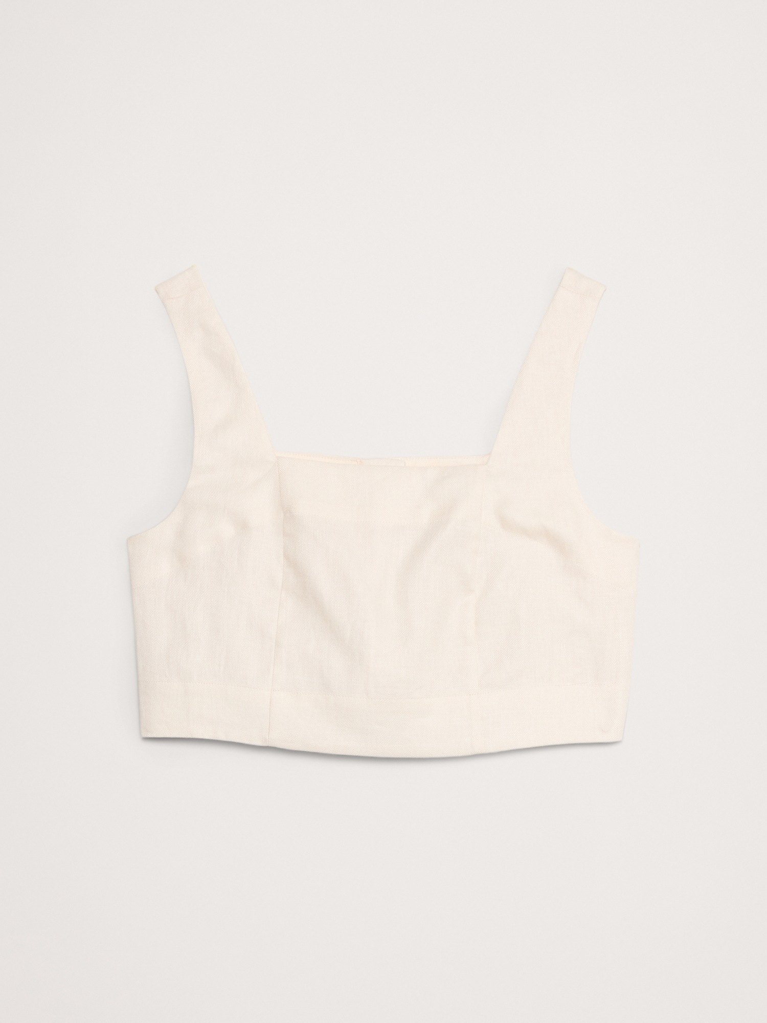 Женский топ Banana Republic Linen Square-Neck Cropped Tank, цвет: Слоновая кость — фото 4
