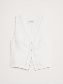 Lace-Trim Linen Vest