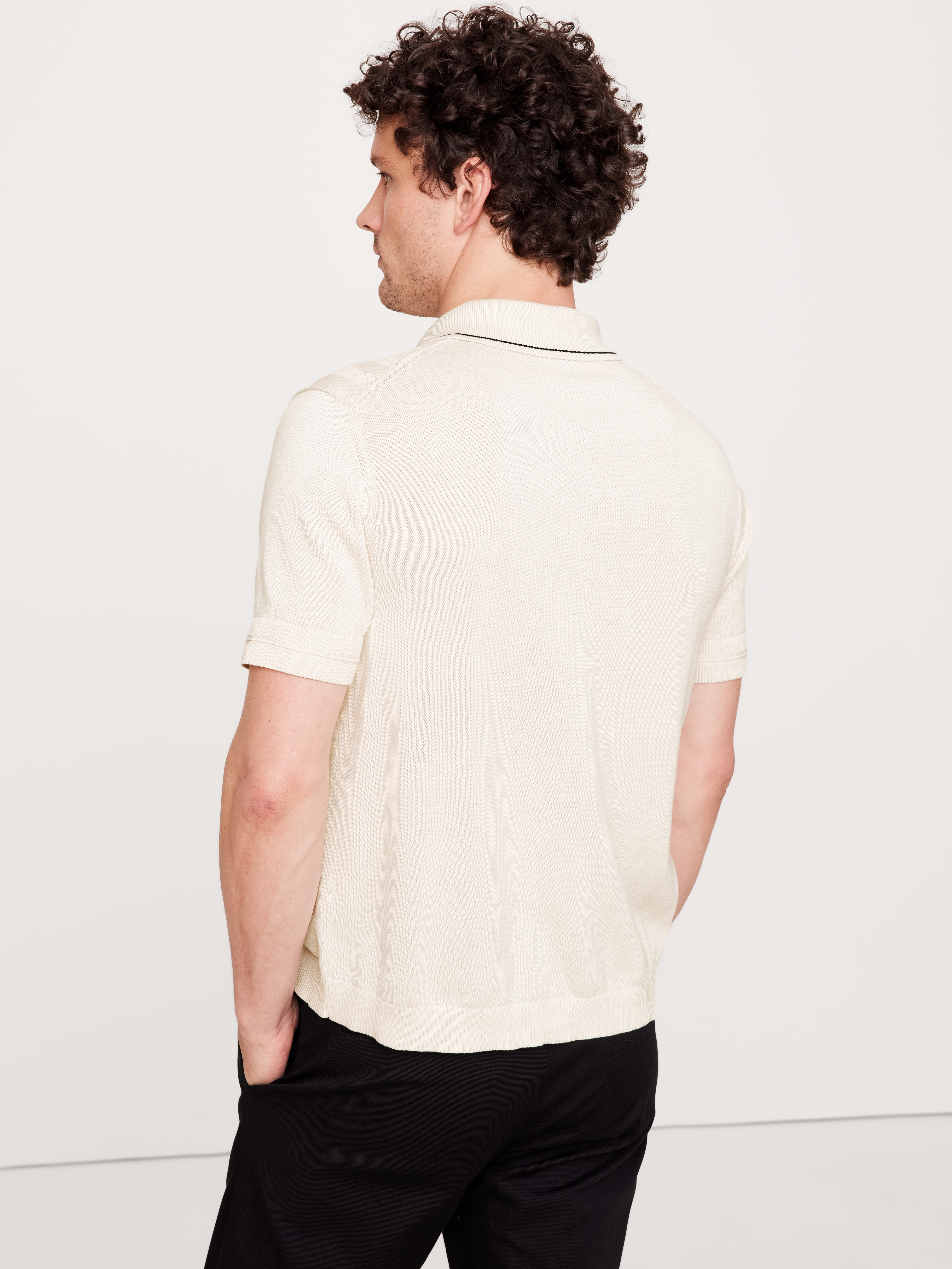 Ribbed-Stripe Cotton Resort Shirt | Banana Republic