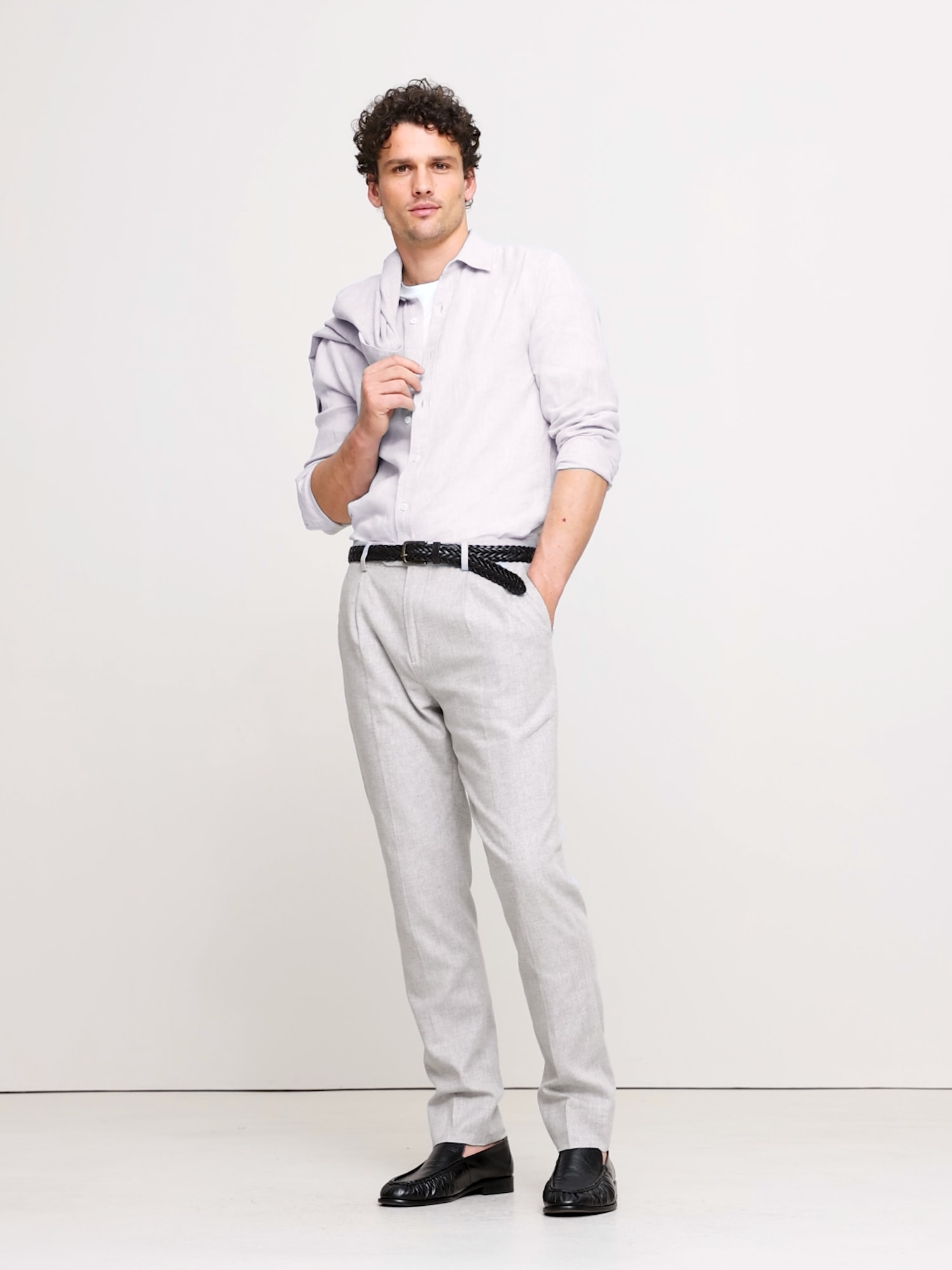 Image number 2 showing, Herringbone Linen-Cotton Suit Pant