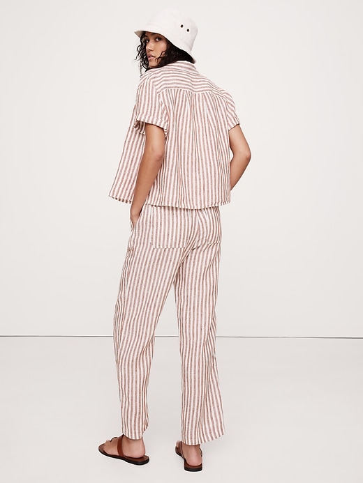 Linen Pull-On Ankle Pant