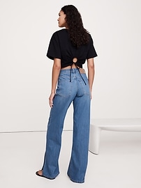 The Icon Classic Mid-Rise Wide-Leg Split-Hem Jean