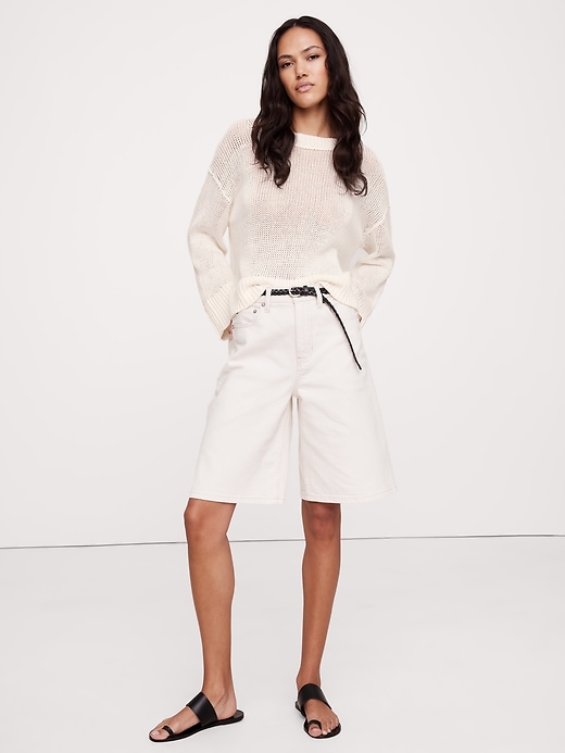 Cotton-Silk Scoop-Back Sweater