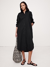 Cotton Poplin Asymmetrical Shirt Dress
