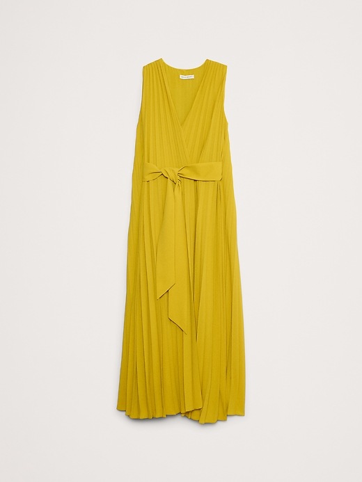 Pleated Cape Maxi Dress Banana Republic