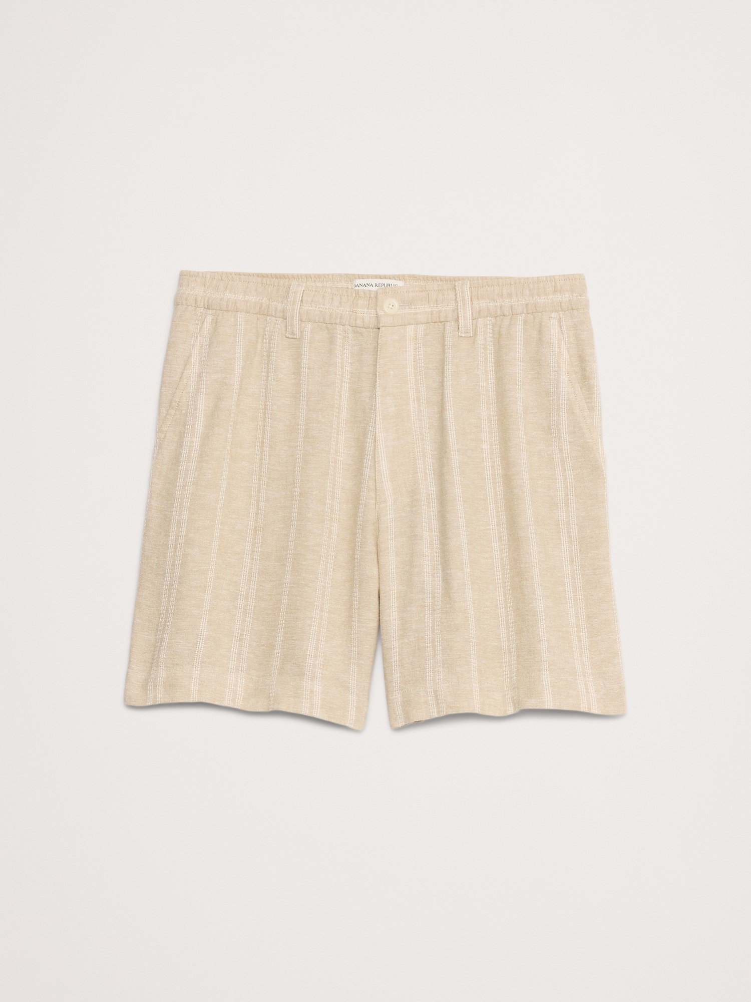 Мужские шорты Banana Republic 7" Stripe Linen-Viscose Pull-On Short, цвет: Хаки — фото 3