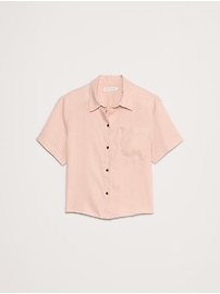 Boxy Linen Short-Sleeve Shirt