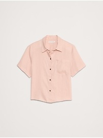 Boxy Linen Short-Sleeve Shirt