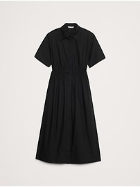 Cotton Poplin Open-Back Shirt Dress