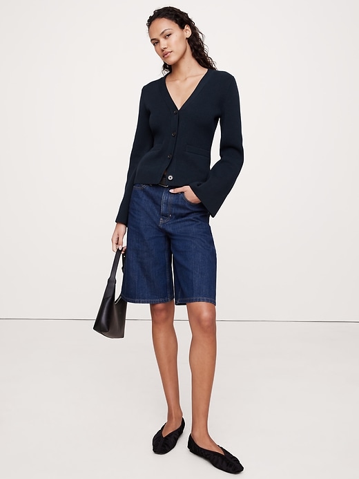 トップス Silk/Linen Gaba / Cardigan Shirts Silk-Linen V-Neck Sweater | Banana Republic