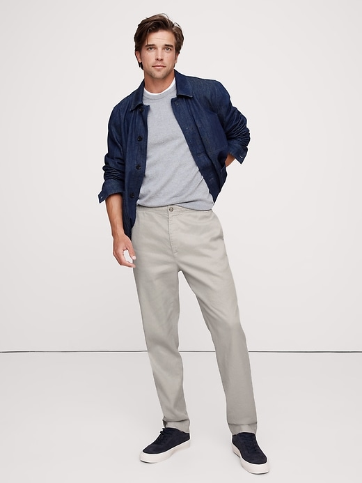 Italian Linen-Cotton Pull-On Pant