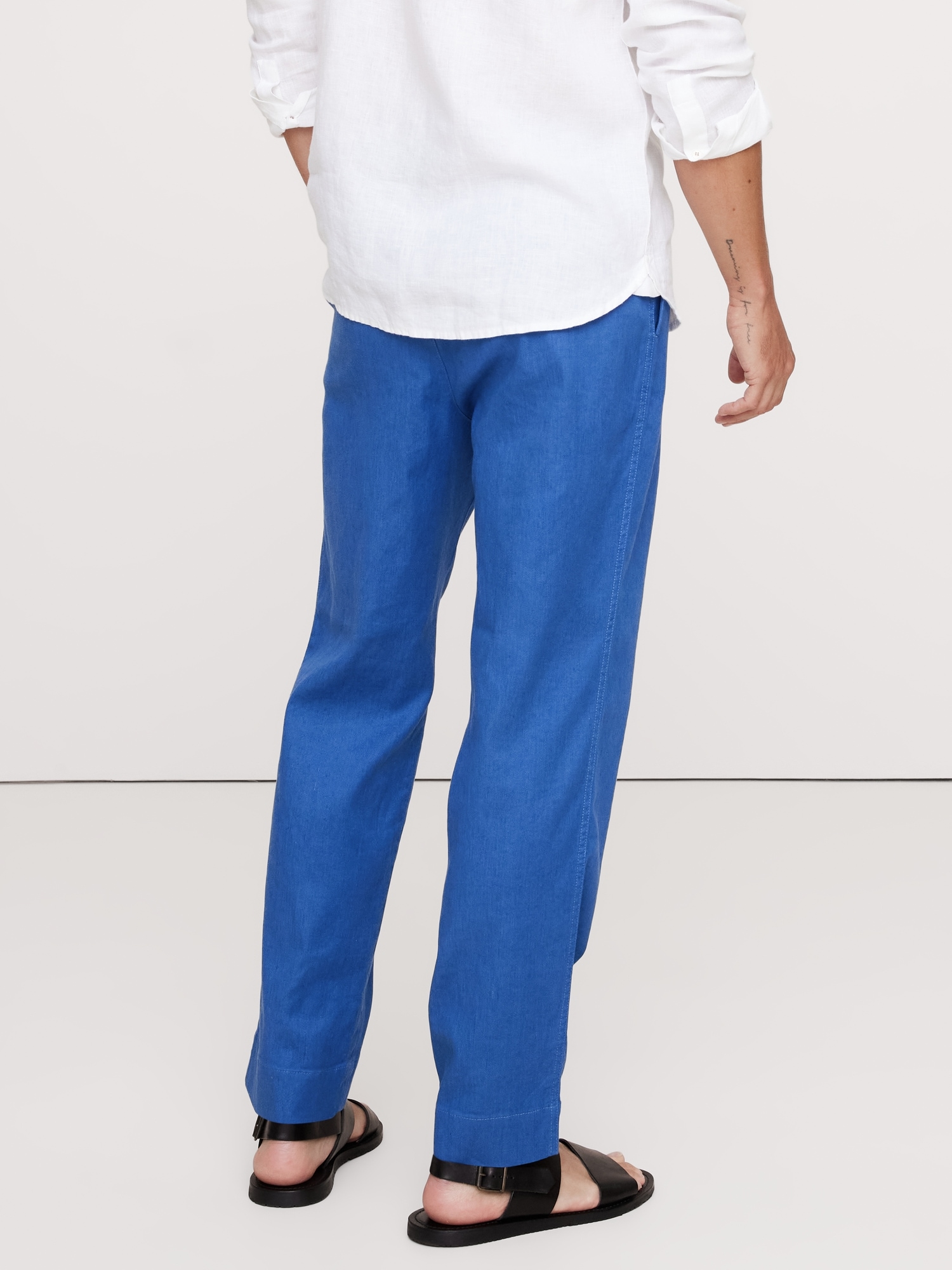 Italian Linen-Cotton Pull-On Pant