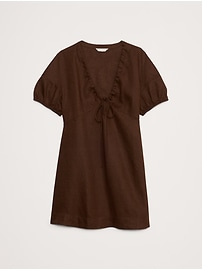 Linen Tie-Front Mini Dress