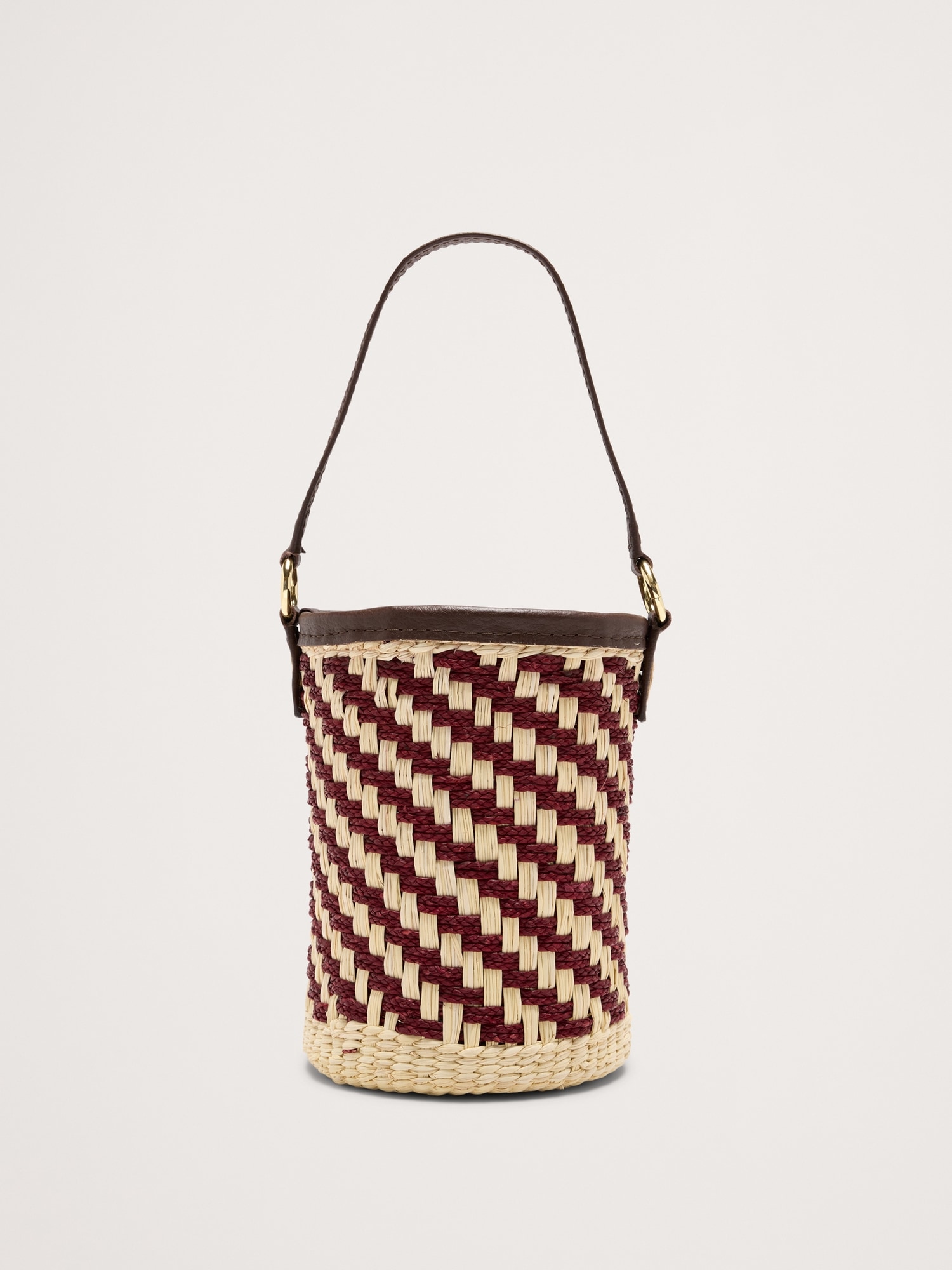 Two-Tone Straw Bucket Bag by Sensi Studio