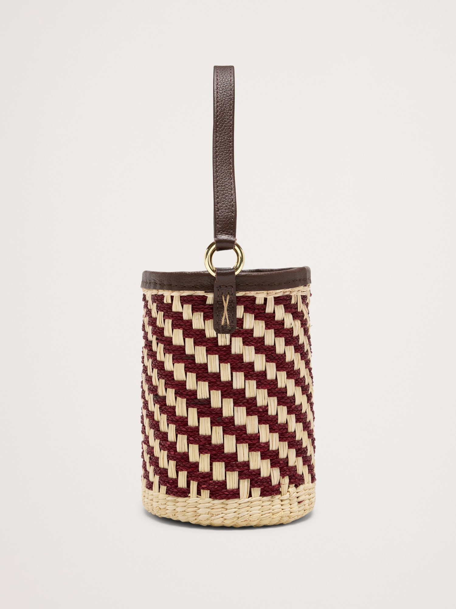 Two-Tone Straw Bucket Bag by Sensi Studio