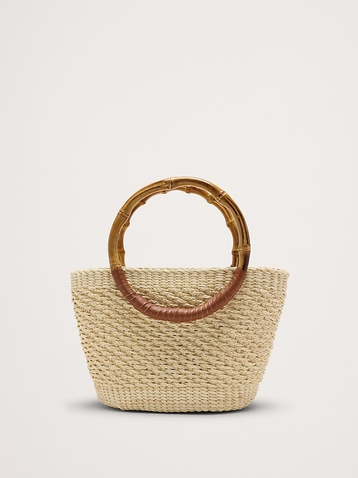Bamboo Mini Straw Tote by Sensi Studio Banana Republic