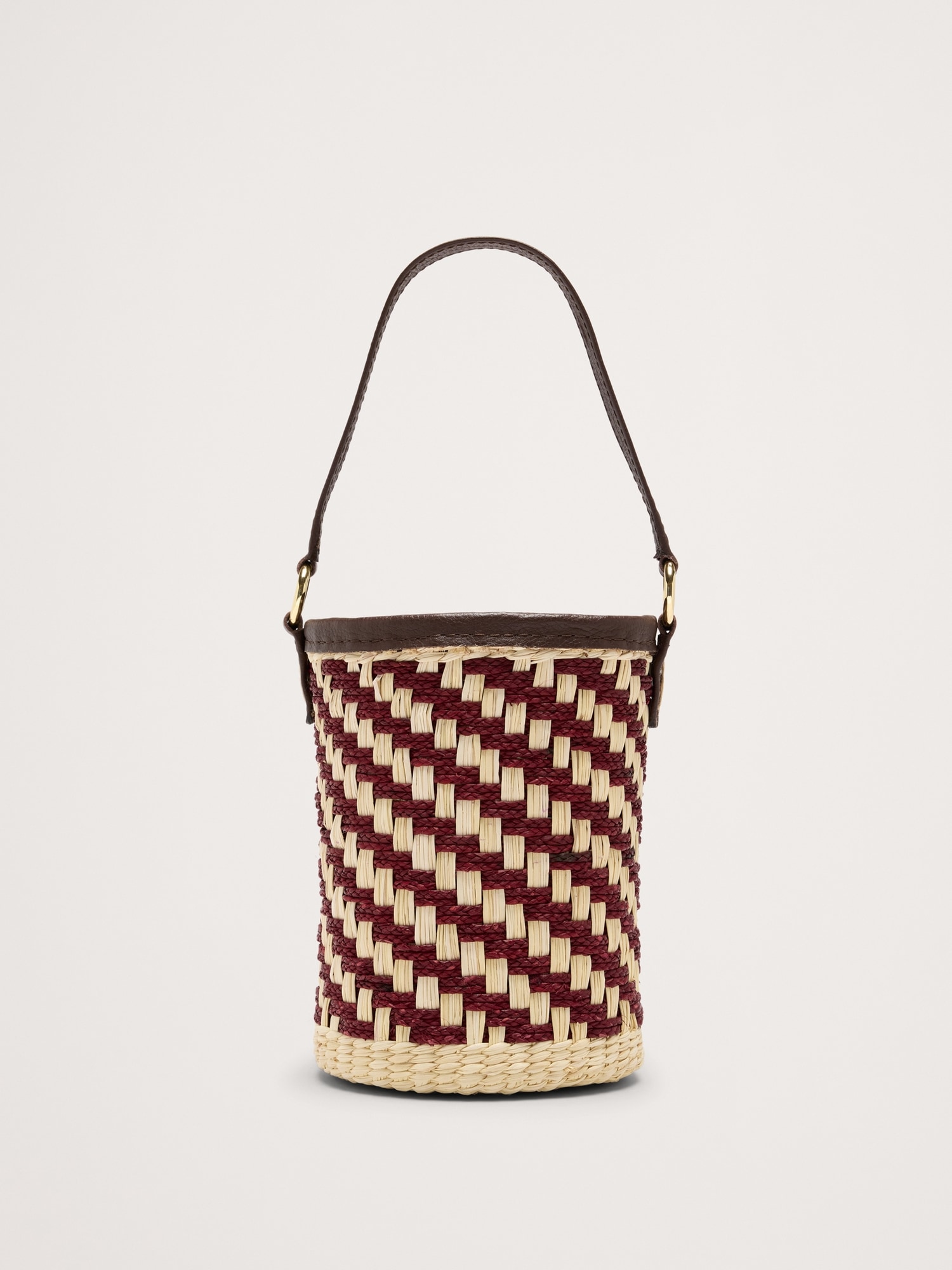 Two-Tone Straw Bucket Bag by Sensi Studio