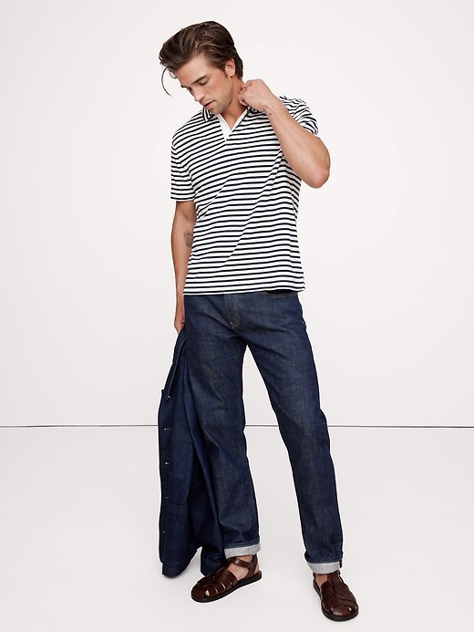 Luxury-Touch Stripe Polo