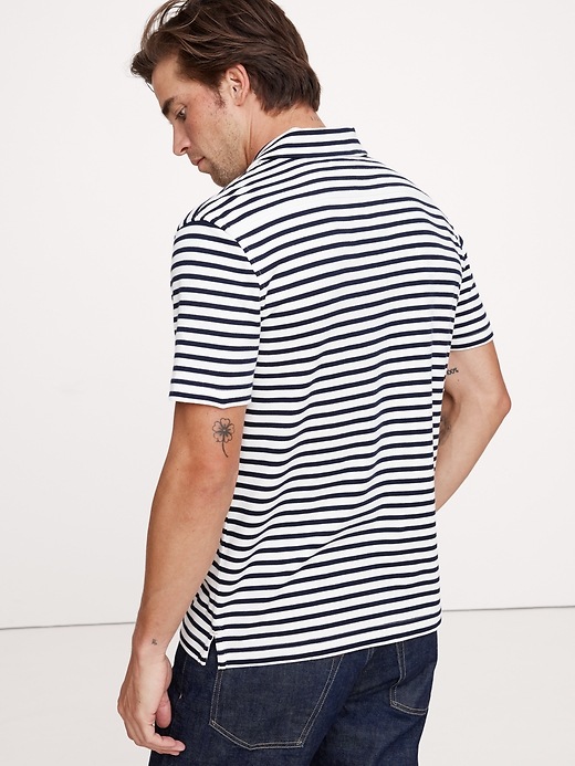 Luxury-Touch Stripe Polo