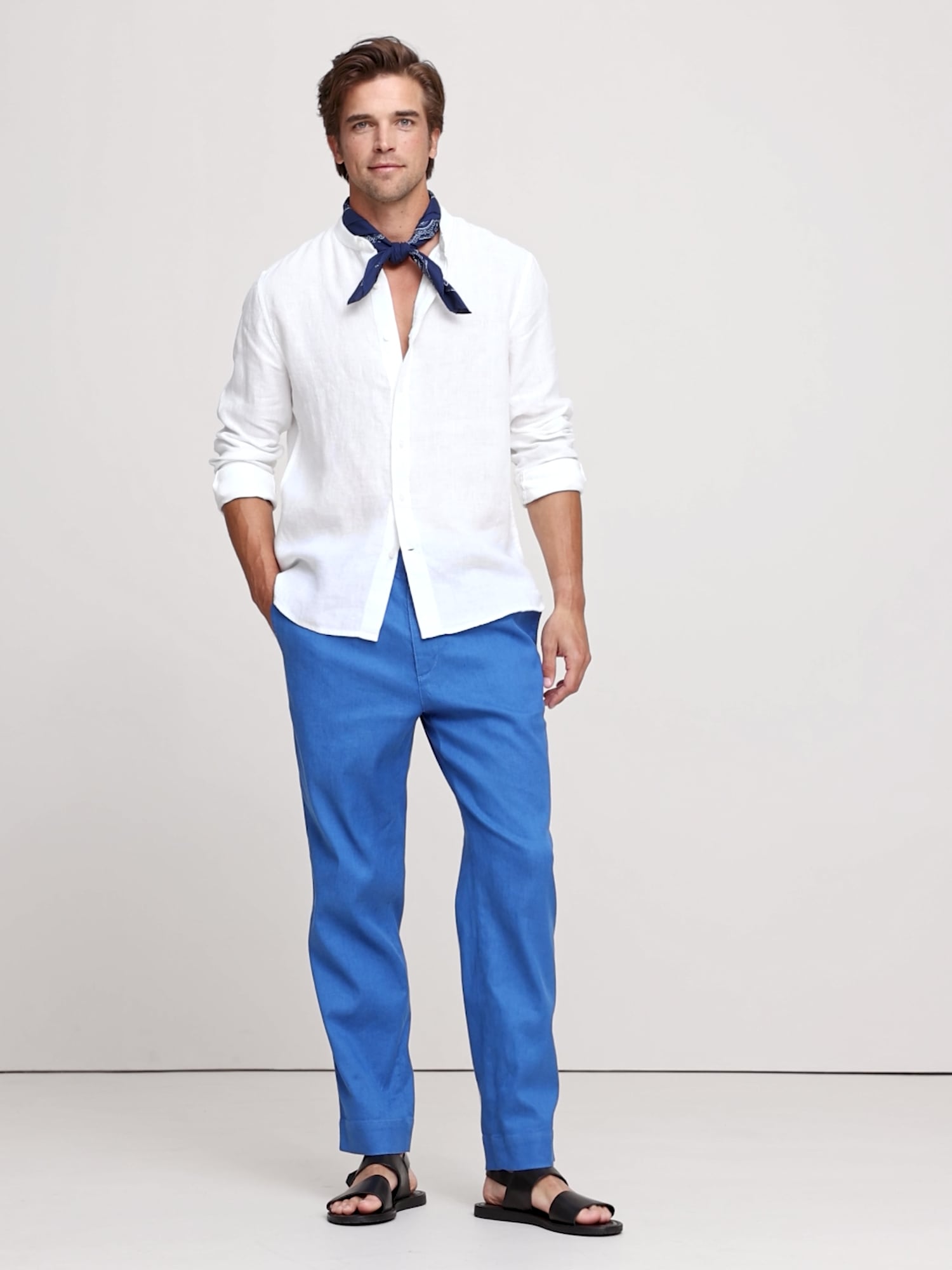 Image number 2 showing, Italian Linen-Cotton Pull-On Pant