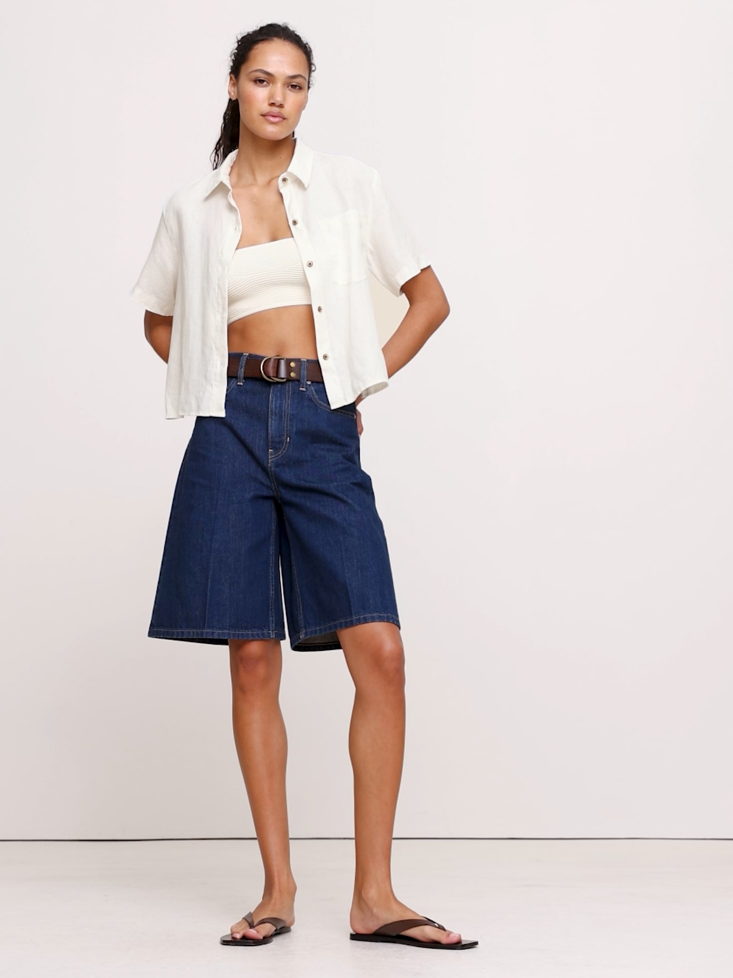 Image number 2 showing, Boxy Linen Short-Sleeve Shirt